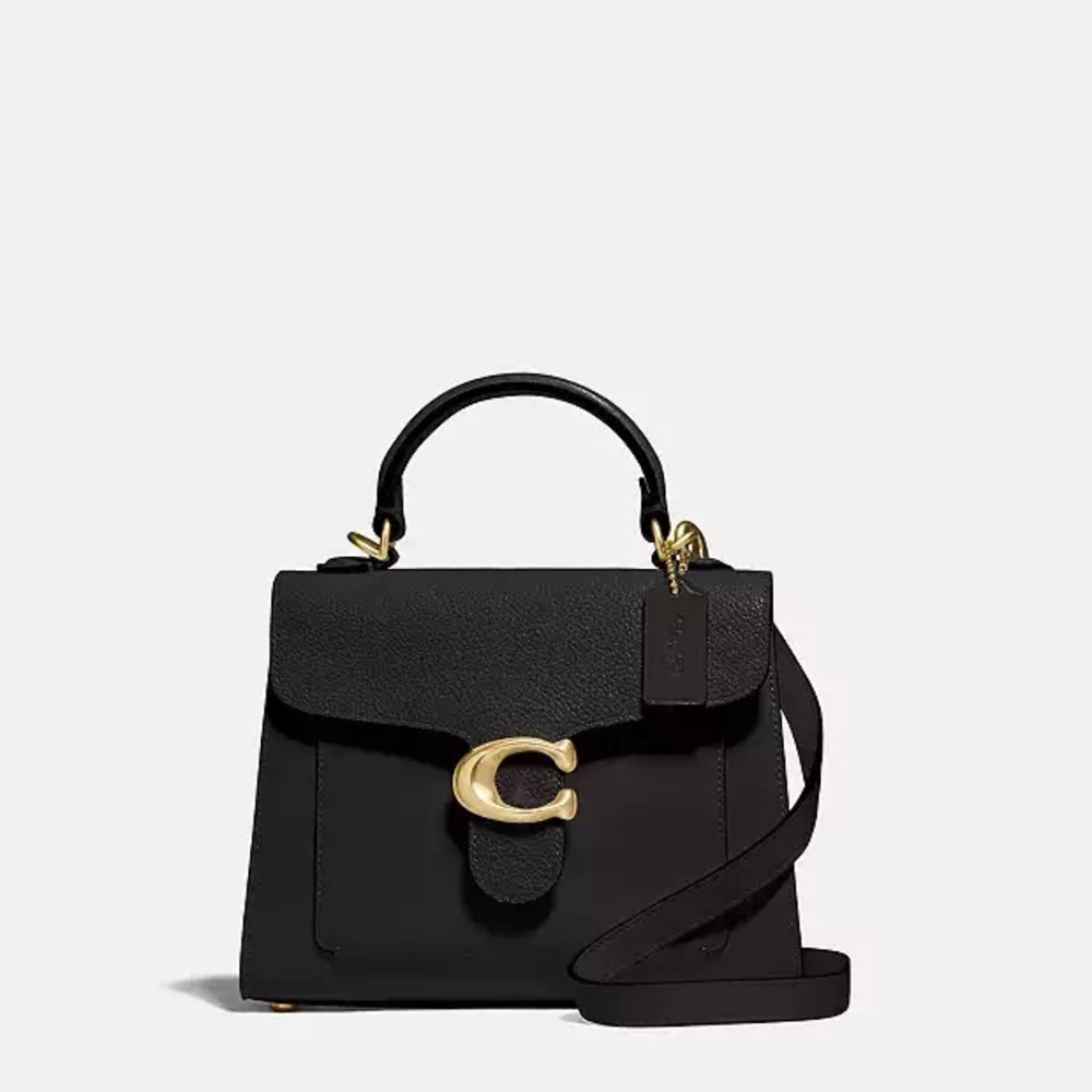 COACH Black Handbag with Gold Accents